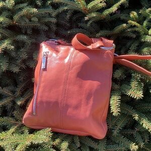 Hobo International Orange Tangerine Leather Crossbody Handbag
